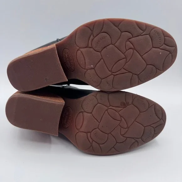 Kork Ease Chandra Black Leather Ankle Booties Wedge Heel Zipper Women Size 6M - Picture 9 of 9